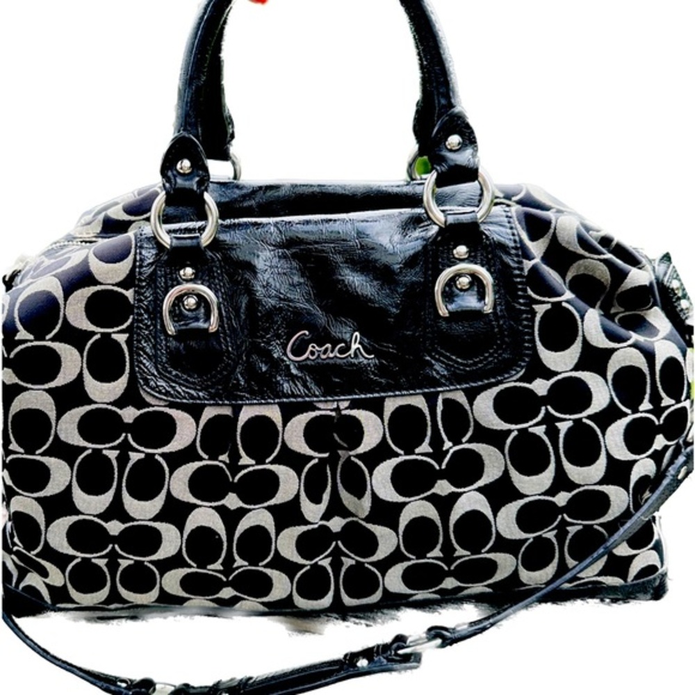 Package of 3 Coach HOBO- black Black/lavender crossbody. Red Patent wristlet